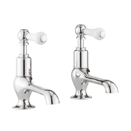 Crosswater Pillar Basin Tap Crosswater Belgravia Lever Long Nose Basin Mixer Taps (Pair) in Chrome