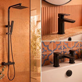 Aquarius Bathrooms Exposed Shower Set Aquarius Hydro Complete Shower Brassware Pack with Basin Mixer, Bath Mixer & Round Exposed Shower