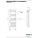 Eastbrook Wendover Straight Heated Towel Rail in Black Gold