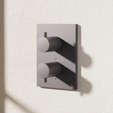 Crosswater Concealed Shower Valve Slate Crosswater MPRO Crossbox 1 Outlet Trimset