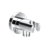 Flova Shower Brackets and Outlets Chrome Flova Levo Round Wall Outlet Elbow with Handset Holder