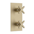 Heritage Concealed Shower Valve Brushed Brass Heritage Salcombe 1 Outlet, 2 Handle Conceled Thermostatic Shower Valve