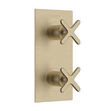Heritage Concealed Shower Valve Brushed Brass Heritage Salcombe 1 Outlet, 2 Handle Conceled Thermostatic Shower Valve