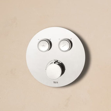 Roca Concealed Shower Valve Chrome Roca T-3000 Round Bath Shower Mixer with Built-In Valve