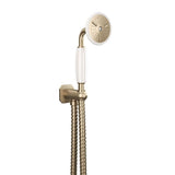 Crosswater Shower Handset Brushed Brass Crosswater Belgravia Wall Outlet, Shower Handset and Hose