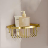 Miller Basket Brushed Brass Miller Signature Corner Wire Shower Basket