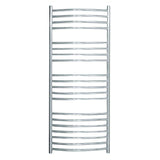 JIS Ladder Rail 1250 x 520mm / Satin Chrome / Central Heating JIS Sussex Adur Vertical Stainless Steel Curved Heated Towel Rail
