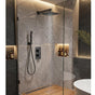 Aquarius Bathrooms Concealed Shower Set Matt Black Aquarius RainLux Square 2 Outlet Shower Bundle