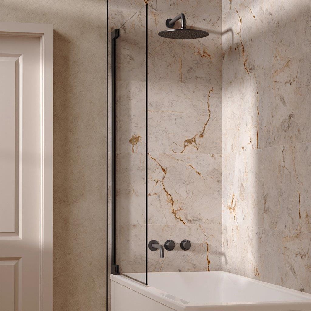 UK Bathroom Store Concealed Shower Set Slate / Wall Arm / 300mm Crosswater Module Shower Set 3 with Fixed Overhead Shower and Bath Spout