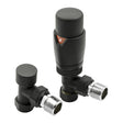 Reina Radiator Valve Black Reina Modal Thermostatic Angled Radiator Valves