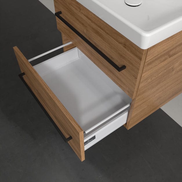 Villeroy & Boch Wall Mounted Vanity Unit Villeroy & Boch Avento Wall Hung Vanity Unit 580mm Two Drawers with Basin