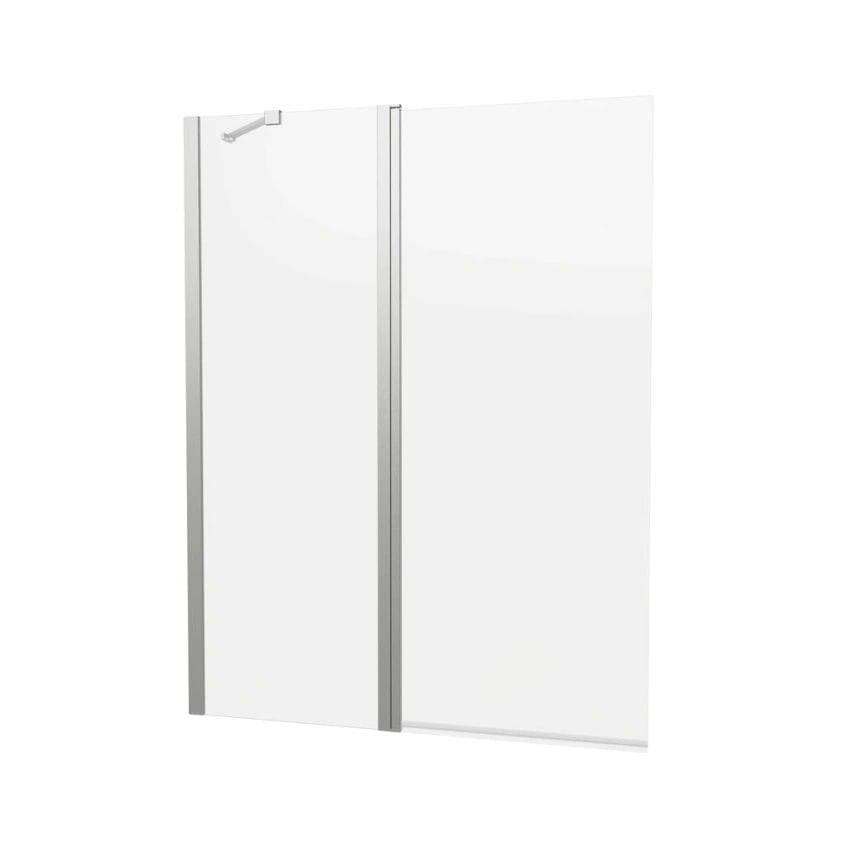 Crosswater Bath Screen Crosswater Clear 6 Double Panel Hinged Bath Screen
