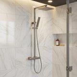 Aquarius Bathrooms Exposed Shower Set Gunmetal Grey Aquarius RainLux Cool Touch Adjustable Square Exposed Shower Valve and Kit