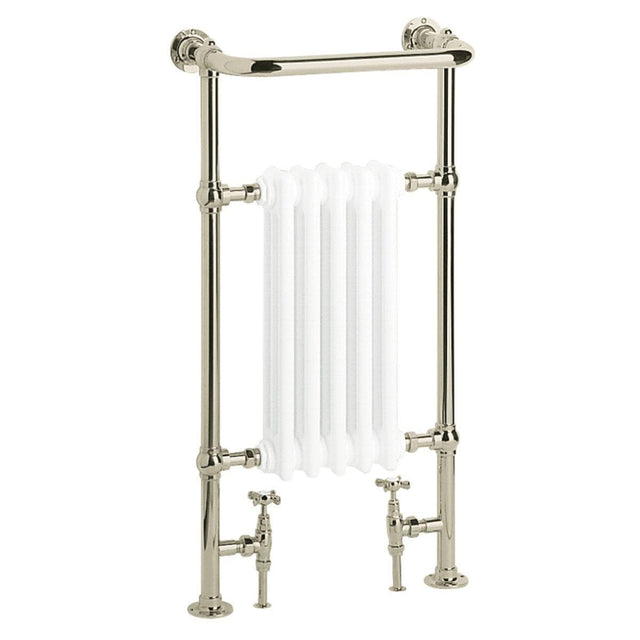 Heritage Traditional Towel Rails Heritage Baby Clifton Traditional Straight Vertical Heated Towel Radiator - 940 x 498mm in Vintage Gold/White