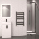 Eastbrook Ladder Rail 800 x 500mm / Electric Only Eastbrook Wendover Straight Heated Towel Rail in Brushed Gunmetal