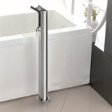Flova Freestanding Bath Filler Flova Cascade Floor Standing Tall Bath Filler Tap in Diamond Chrome