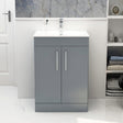 Imex Floor Standing Vanity Unit Steel Blue / White Imex Croma Floor Standing Double Door 600mm Vanity Unit with 1 Tap Hole Basin