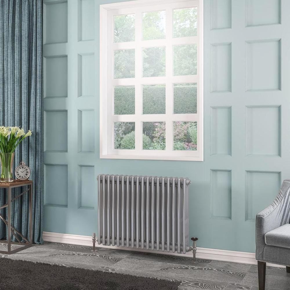 Eastbrook Column Radiator 600 x 833 / Dual Fuel Eastbrook Rivassa Traditional 3 Column Radiator in Chrome Effect
