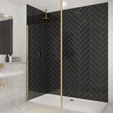 Merlyn Wetroom Accessory Brushed Brass Merlyn Vertical Ceiling Post 3000mm for 8mm Wet Room Panels