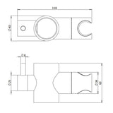 Crosswater Grab Rail/Bar Crosswater Handset Holder Attachment for Angled Grab Bar