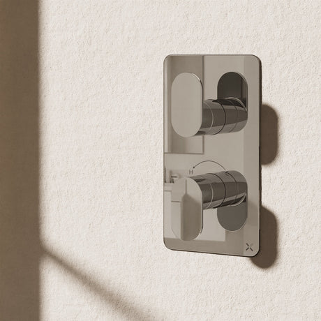Crosswater Concealed Shower Valve Crosswater Drift 1 Outlet, 2 Handle Vertical Concealed Shower Valve in Chrome