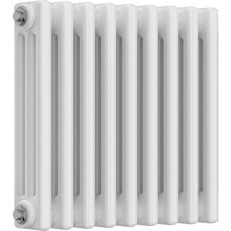Aquarius Bathrooms Column Radiator 400mm x 425mm Aquarius Foundry Horizontal 3 Column Radiator in White