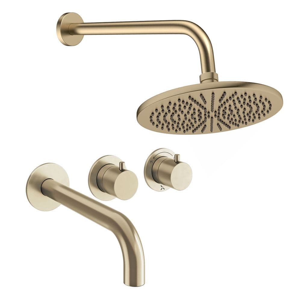 UK Bathroom Store Concealed Shower Set Crosswater Module Shower Set 3 with Fixed Overhead Shower and Bath Spout