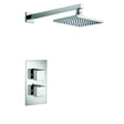 Imex Concealed Shower Set Imex Bloque2 1 Outlet, 2 Handle Concealed Shower Valve with Square 200mm Fixed Head in Chrome