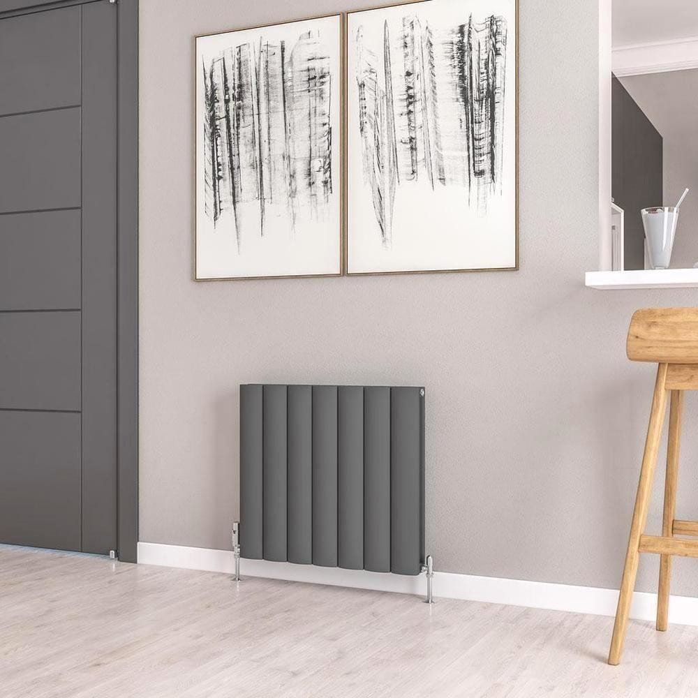 Eastbrook Panel Radiator 600 x 660 / Electric Only Eastbrook Guardia Straight Horizontal Aluminium in Matt Anthracite