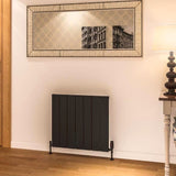 Eastbrook Panel Radiator 600 x 660 / Electric Only Eastbrook Rosano Straight Horizontal Aluminium Radiator  in Matt Black