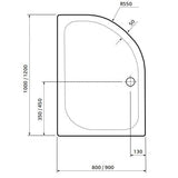 UK Bathroom Store Aquarius Pluvia 45mm Stone Resin Offset Quadrant Shower Tray