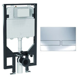 Crosswater Wall Hung WC Frame Venue Plate in Chrome Crosswater 1.14m Ultra Slim Depth Dual Flush WC Support Frame Set with Flush Plate