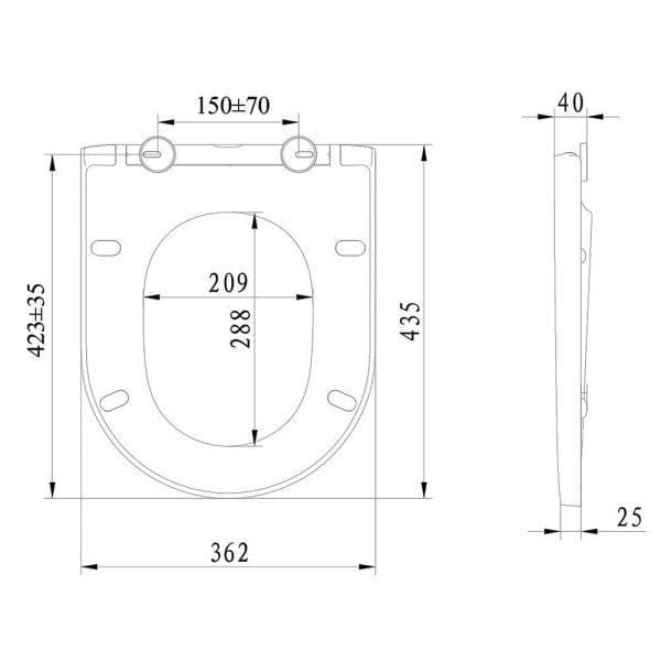 Imex Back To Wall Toilet Imex Ronda Comfort Height Rimless Back to Wall Toilet with Soft Close Seat
