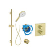 Roca Concealed Shower Set Brushed Brass Roca T-500 Square Thermostatic Concealed Shower Valve with Shower Handset and Slide Rail Set