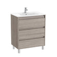 Roca Floor Standing Vanity Unit City Oak Roca Tenet 700mm Floor Standing Three Drawer Vanity Unit with Basin