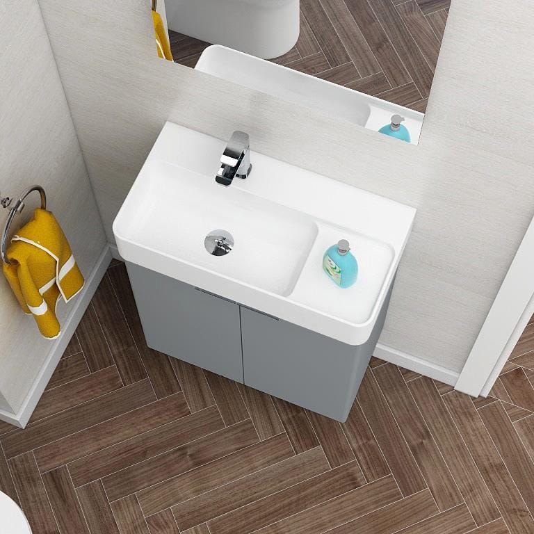 Imex Wall Mounted Vanity Unit Imex Blade Wall Mounted 600mm Double Door Vanity Unit with Basin