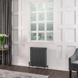 Eastbrook Column Radiator Eastbrook Rivassa Vertical 3 Column Radiator - 600 x 563mm - Matt Anthracite