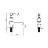 Crosswater Pillar Basin Tap Crosswater Belgravia Lever Long Nose Basin Mixer Taps (Pair) in Chrome