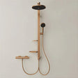 Ideal Standard Shower Riser Rail Brushed Bronze Ideal Standard Ceratherm ALU+ Rigid Riser Rail with Diverter, Showerhead, Handset and Shelves