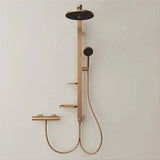 Ideal Standard Shower Riser Rail Brushed Bronze Ideal Standard Ceratherm ALU+ Rigid Riser Rail with Diverter, Showerhead, Handset and Shelves