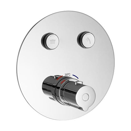 Flova Concealed Shower Valve Flova Allore 2 Outlet GoClick Finishing Set in Diamond Chrome