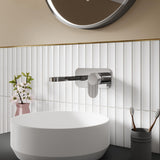 Aquarius Bathrooms Wall Mounted Basin Tap Chrome Aquarius Deco 2 Hole Wall Mounted Mono Basin Mixer Tap