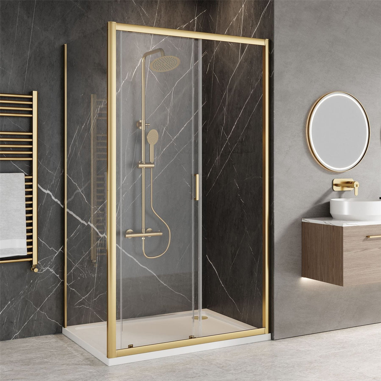 Aquarius Bathrooms Sliding Shower Door Aquarius Urbano 6mm Sliding Shower Door 1850mm