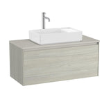 Roca Wall Mounted Vanity Unit White Oak Roca Ona 1000mm Wall Mounted One Drawer Vanity Unit with Countertop