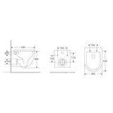 JTP Wall Hung Toilet JTP Wortex Wall Hung Rimless Toilet with Toilet Seat and Tornado Flush