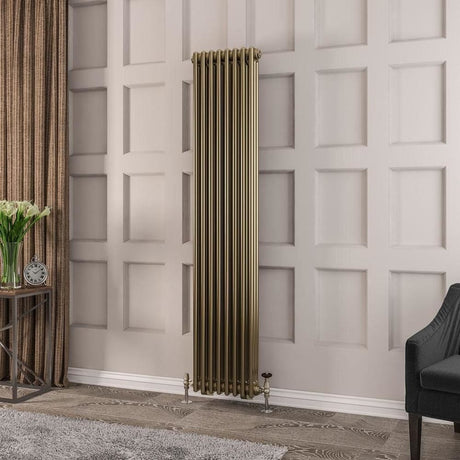 Eastbrook Column Radiator 1800 x 383 / Central Heating Eastbrook Rivassa Traditional 3 Column Radiator in Bronze Effect