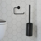 Smedbo Toilet Brush Matt Black Smedbo Beslagsboden Cube Self-Adhesive Wall Mounted Toilet Brush and Holder
