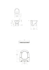 Saneux Back To Wall Toilet Saneux Air Back to Wall Rimless Toilet with Soft Close Seat