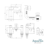 Aquarius Bathrooms Bath Shower Mixer Aquarius Arc Complete Brassware Pack with Basin Tap, Bath and Shower Mixer
