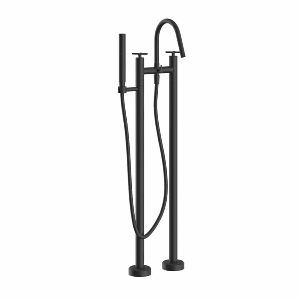 Heritage Freestanding Bath Filler Matt Black Heritage Salcombe Floor Standing Bath Shower Mixer